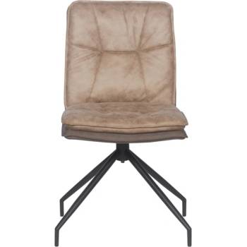 Image 1 of Carmen Трапезен стол Carmen RAMSEY, до 120kg, дамаска/еко кожа, прахово боядисана метална база, въртене на 360°, светлокафяв (bt-3532090_3)