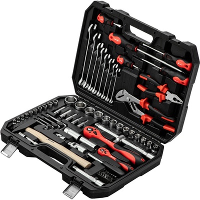 MTX Комплект инструменти, 1/2" , 1/4" , CrV, пластмасова кутия 76 бр. //MTX