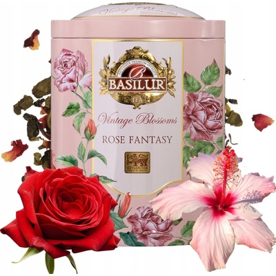Basilur Čaj Vintage Blossoms Rose Fantasy zelený s růží 100 g