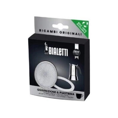 Bialetti Комплект силиконово уплътнение и филтър за кафеварка Bialetti инокс 6 чаши (0800412/NP)