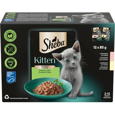 Sheba Kitten smíšený výběr ve šťávě 12 x 85 g