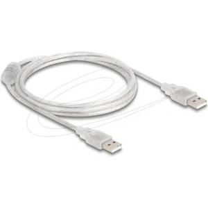 Delock Кабел Delock USB-A мъжко - USB-A мъжко 1.5 m, прозрачен (DELOCK-83888) - megamag