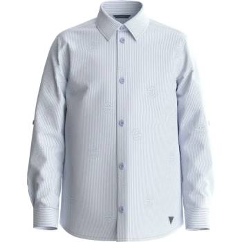 GUESS Бледо синя раирана риза за момче с детайли Guess