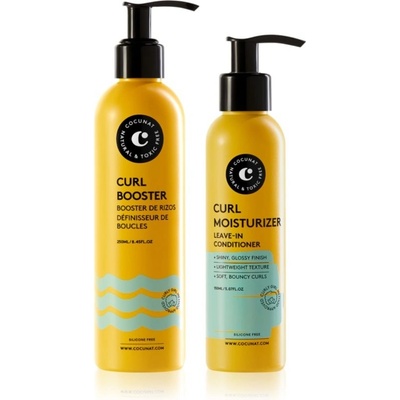 Cocunat Curly Method by Cocunat Cocunat Curl Booster hydratačná starostlivosť pre vlnité a kučeravé vlasy 250 ml + Cocunat Curl Moisturizer bezoplachový kondicionér s hydratačným účinkom 150 ml