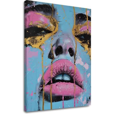 Obraz Neon Lips na plátne | dokončené rukou umelca - 40x50 cm