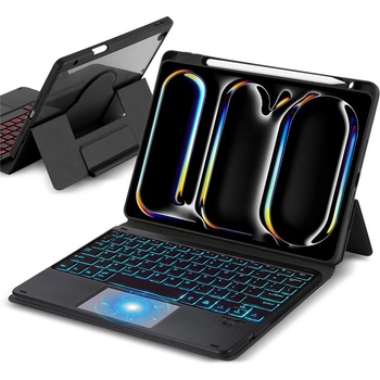 Apple TP-5010D магнитен калъф с Bluetooth клавиатура и RGB подсветка за iPad (2025) / 10.9 (2022)