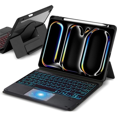 Apple TP-5010D магнитен калъф с Bluetooth клавиатура и RGB подсветка за iPad (2025) / 10.9 (2022)