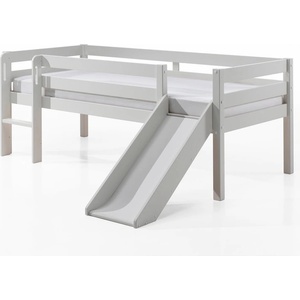 VIPACK Бяло детско повдигнато легло с пързалка , 90 x 200 cm Pino - Vipack (PIMS9014)