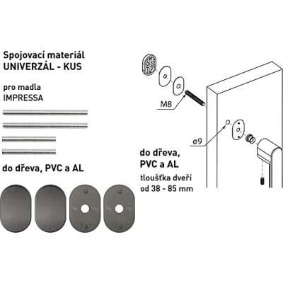 Spojovací materiál UNIVERZÁL pre MADLO MP MPK - IMPRESSA ks (T - Titan), MP Titan