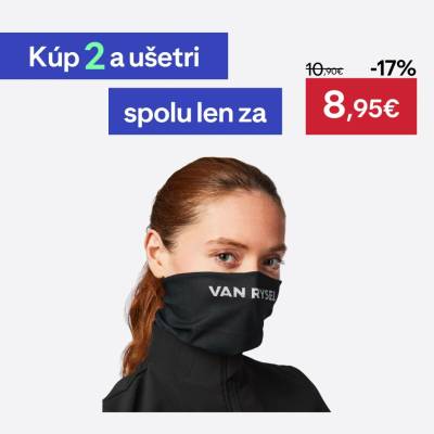 Van Rysel cyklistický nákrčník ROADR 100 sivo-čierny 60 cm