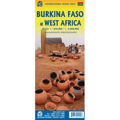 ITMB Publishing mapa Burkina Faso 1:950 tis.,West Africa 1:4,8 mil. ITM
