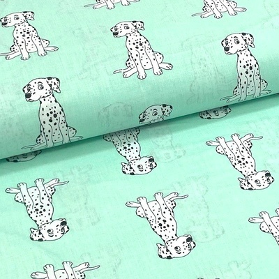 Bavlněné plátno P0658 mint, dalmatin, š.140
