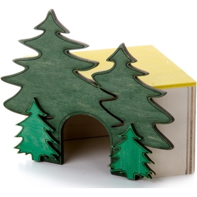 JK ANIMALS Dřevěný rohový domek Les pro morčata 15 x 15 x 16 cm – Hledejceny.cz