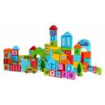  Wooden block set City for children 3+ Building play 100 pcs