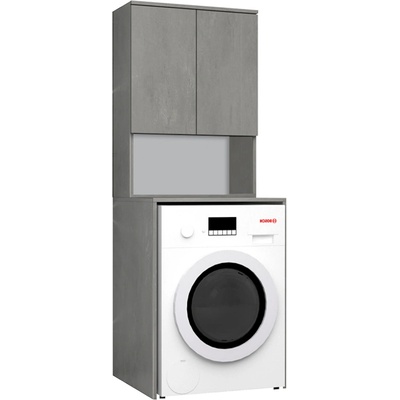 TopMebel Меламинови мебели за пералня Cozen в цвят сив бетон 65x60x178см