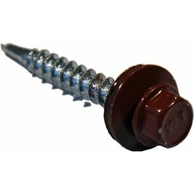 Střešní šroub + EPDM 4,8 x 20 mm, samovrtný - Cihlově hnědá RAL 3009 / balení 200 ks