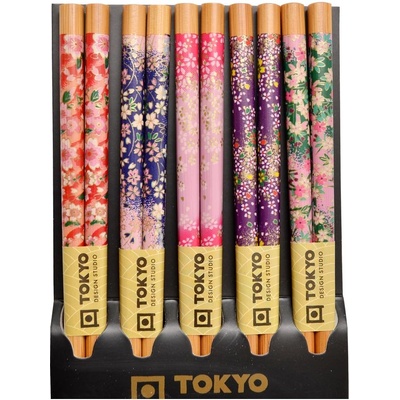 Tokyo design Hůlky sada 5 párů s motivem sakury v dárkové krabičce