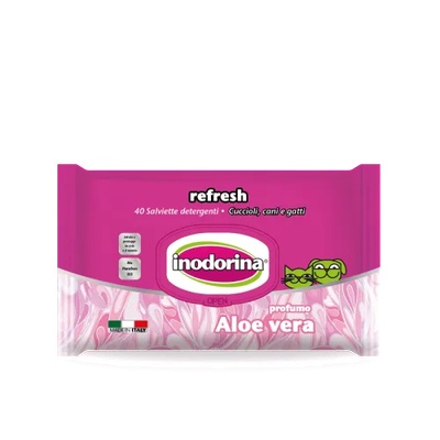 Inodorina Refresh Aloe Vera - Мокри кърпички Алое 40 бр