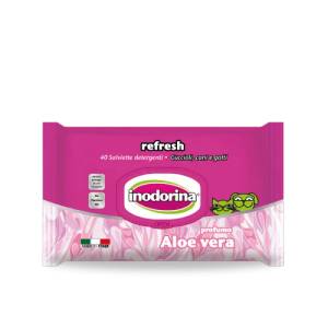 Inodorina Refresh Aloe Vera - Мокри кърпички Алое 40 бр