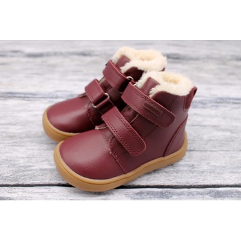 Protetika dívčí zimní boty Barefoot Deny vínová