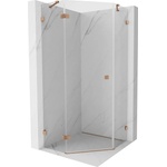 Mexen Lunar петостенна душ кабина с врата, лява 80 x 80 см, прозрачно стъкло, матирана мед - 831-080L-080P-65-00-L (831-080L-080P-65-00-L)