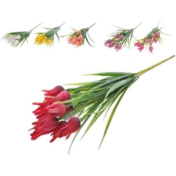 Umelé kvety, plast 420mm tulipán puget 10ks, mix farieb