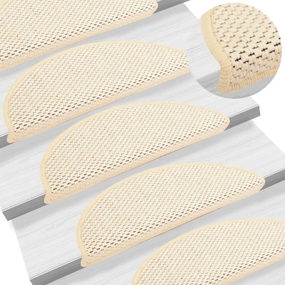 Nábytek XL Samolepicí nášlapy na schody sisal 15 ks 56 x 17 x 3 cm berber