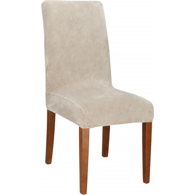 Potah na židli elastický SPRINGOS HA5240 světle béžový samet – Zboží Dáma