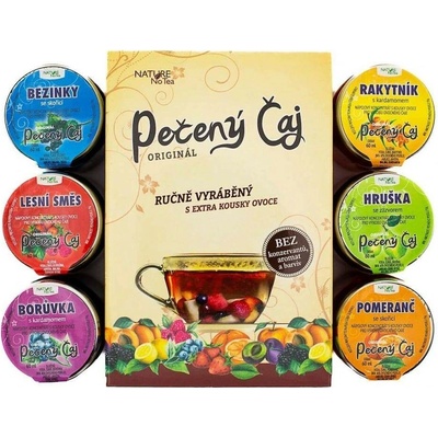Nature Notea Čaj pečený Bezinky, Rakytník, Lesní směs, Hruška, Borůvka, Pomeranč dárková sada 6 x 60 ml