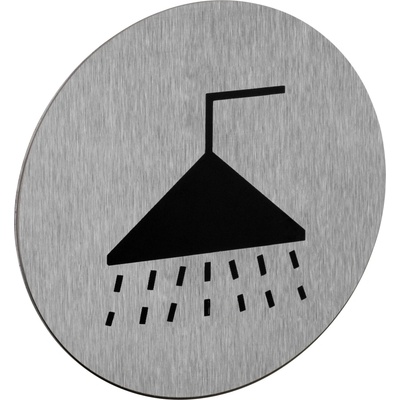Walteco Symbol "Kúpeľňa", priemer 75mm, nerez, samolepka , 20874