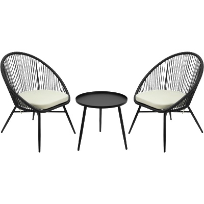 Mira-N Horecano napa Градински комплект - 2 кресла и маса polyrattan СИВ (hc-42541) (0142541)