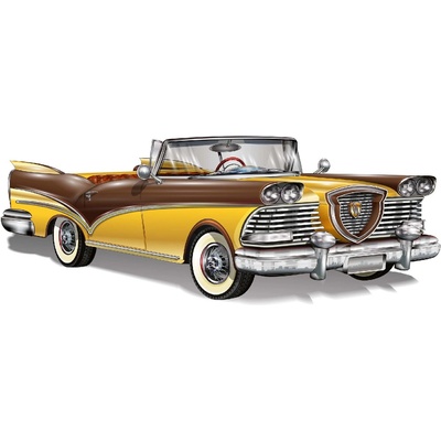 DIMEX ART Флизелинов фототапет ретро жълт кабриолет 375 x 250 см