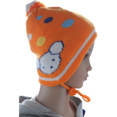 Detská čiapka na uväzovanie Teddy Oranžová