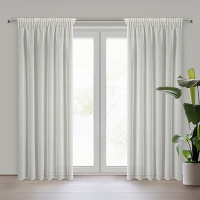 Takoy Záclona KLOE z jemného etamínu zdobená třpytivým páskem krystalků 140 x 270 cm-HF-453909 | 140 x 270 cm