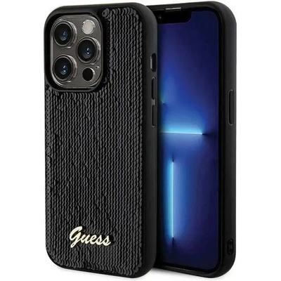 GUESS Кейс Guess Sequin Script Metal за iPhone 13 Pro / 13, черен (GUE003153-0)
