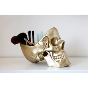 SUCK UK декорация (купа) suck uk - gold skull - sk tidyskull3