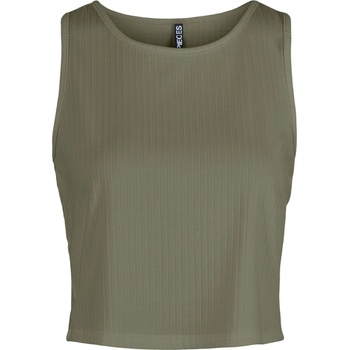 Image 1 of Pieces Къса блуза Pieces Women's Crop Tops - Deep Green