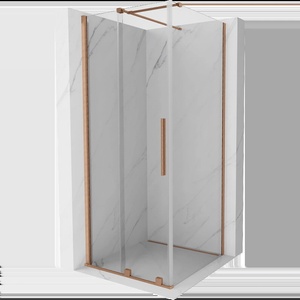 Mexen Velar плъзгаща се душ кабина 120 x 120 см, прозрачна, четкована мед (871-120-120-01-65)