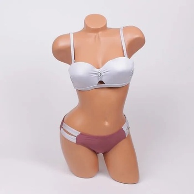 Бански в цвят пепел от рози и светлосиво - чашка В