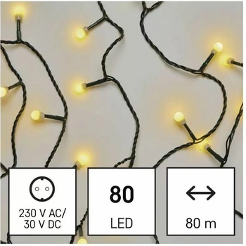 Emos D5AW02 LED vánoční cherry řetěz kuličky 8 m venkovní i vnitřní teplá bílá časovač