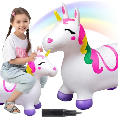 Woopie Skákající jednorožec biely s pumpičkou