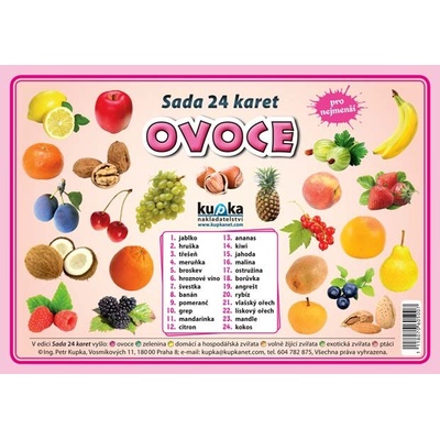 Sada 24 karet - Ovoce A5