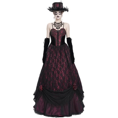 Devil Fashion šaty Rose čierna červená