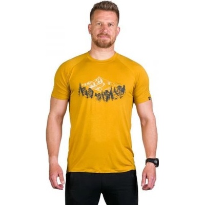 Northfinder pánske bambusové tričko s potlačou Josh TR-3957OR goldenyellow