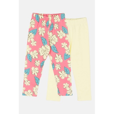 JOYCE Dívčí legíny s elastanem PAINTTHE IRIS 2ks Růžová