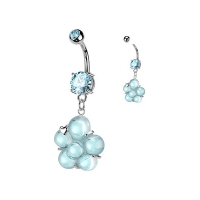 Šperky4U piercing do pupíku s kytičkou WP0072-Q