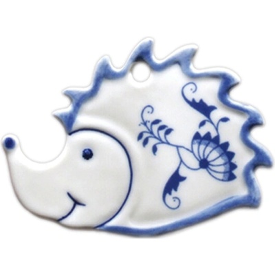 Cibulák vianočná ozdoba obojstranná ježko 8 cm cibulový porcelán originálny cibulák Dubí