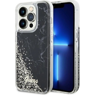 GUESS Кейс Guess GUHCP14LLCSGSGK за iPhone 14 Pro 6.1", черен / черен, твърд, Liquid Glitter Marble (GUE002799-0)