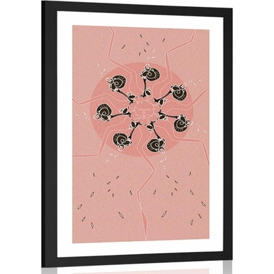 Plakát s paspartou abstrakce měsíce - 40x60 no frame