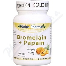 Unios Pharma Bromelain+Papaya 60 mg 90 tabliet